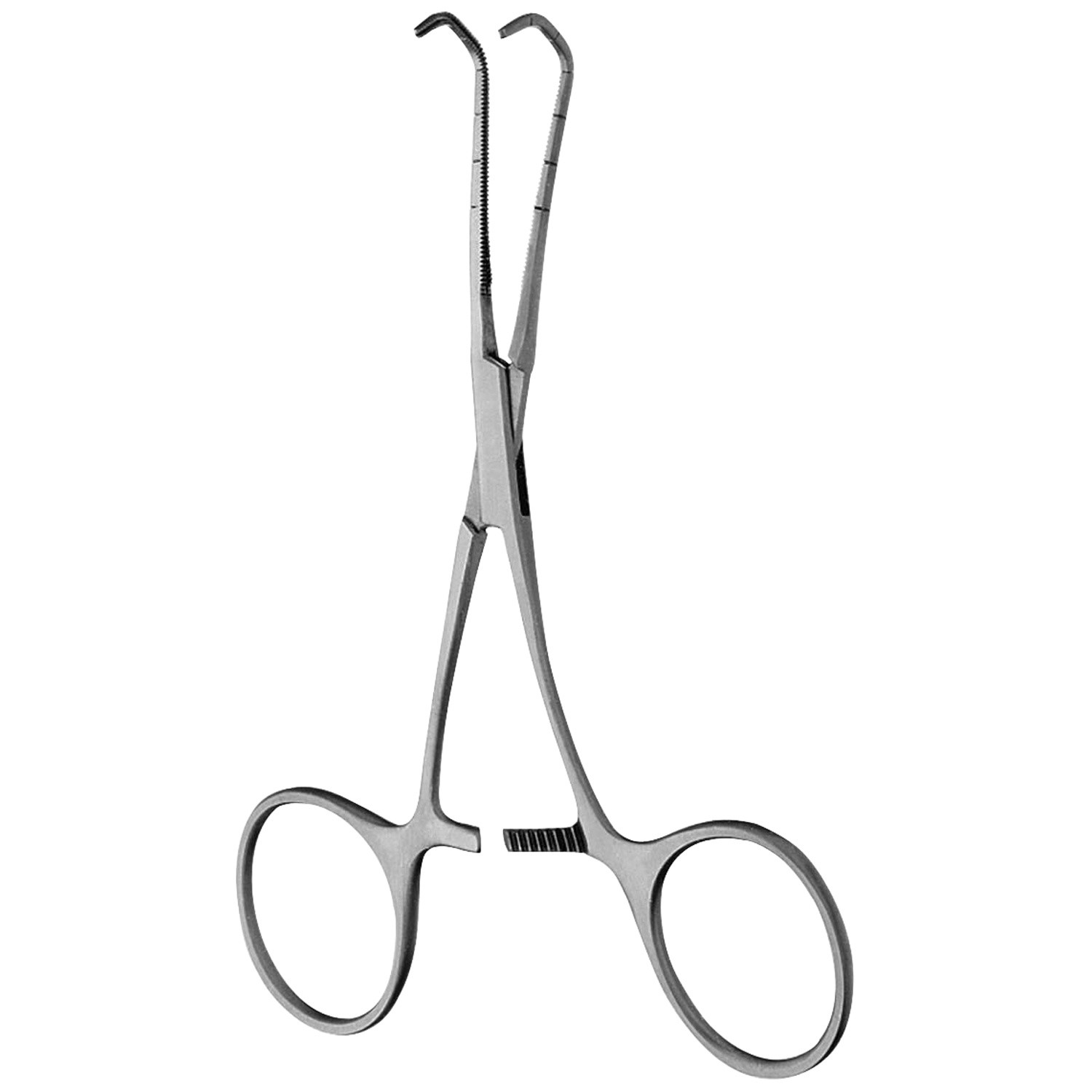 Cooley Vascular Clamp, Angled Shanks, Jaws Calibrated At 5.0 Mm Intervals, 6 1/2" (16.5 Cm), 60 Degree Angle, Large Jaws